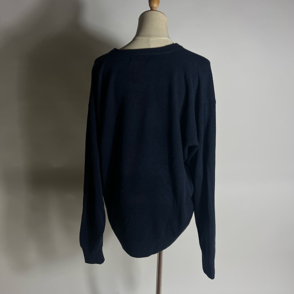 VINTAGE Scottish Cashmere Navy Crewneck Sweater Size XL - Picture 4 of 6
